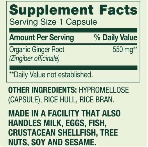 Generic Ginger Root 550 mg Capsule, 100 Count