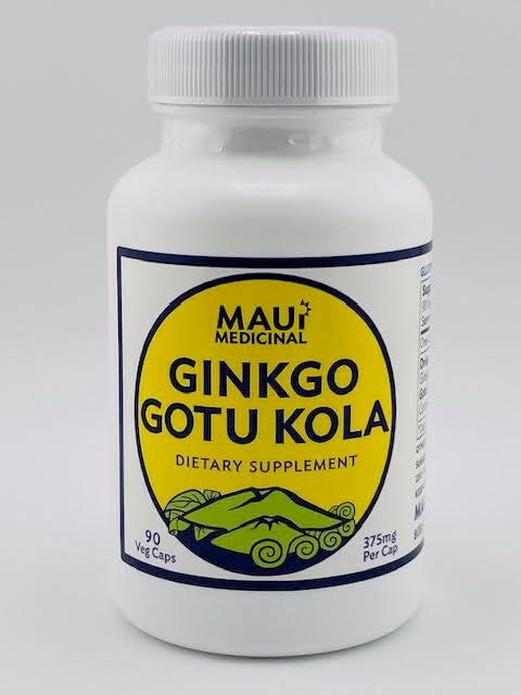 Maui Medicinal Herbs Ginkgo & Gotu Kola Brahmi Veggie Capsules, 90 Capsules