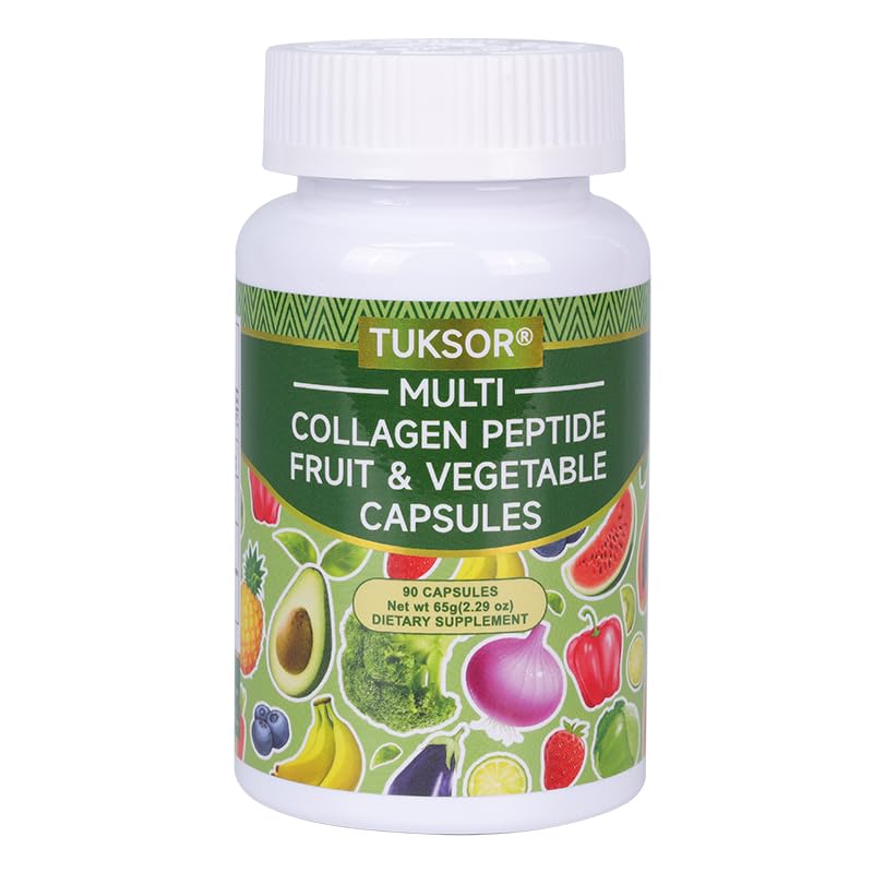 TUKSOR Multi Collagen Peptide Fruit & Vegetable Capsules 90 Capsules