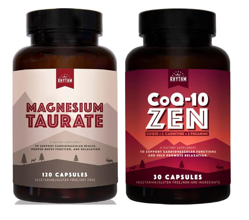 Natural Rhythm Magnesium Taurate + CoQ10-ZEN Bundle Capsules, 2-Pack