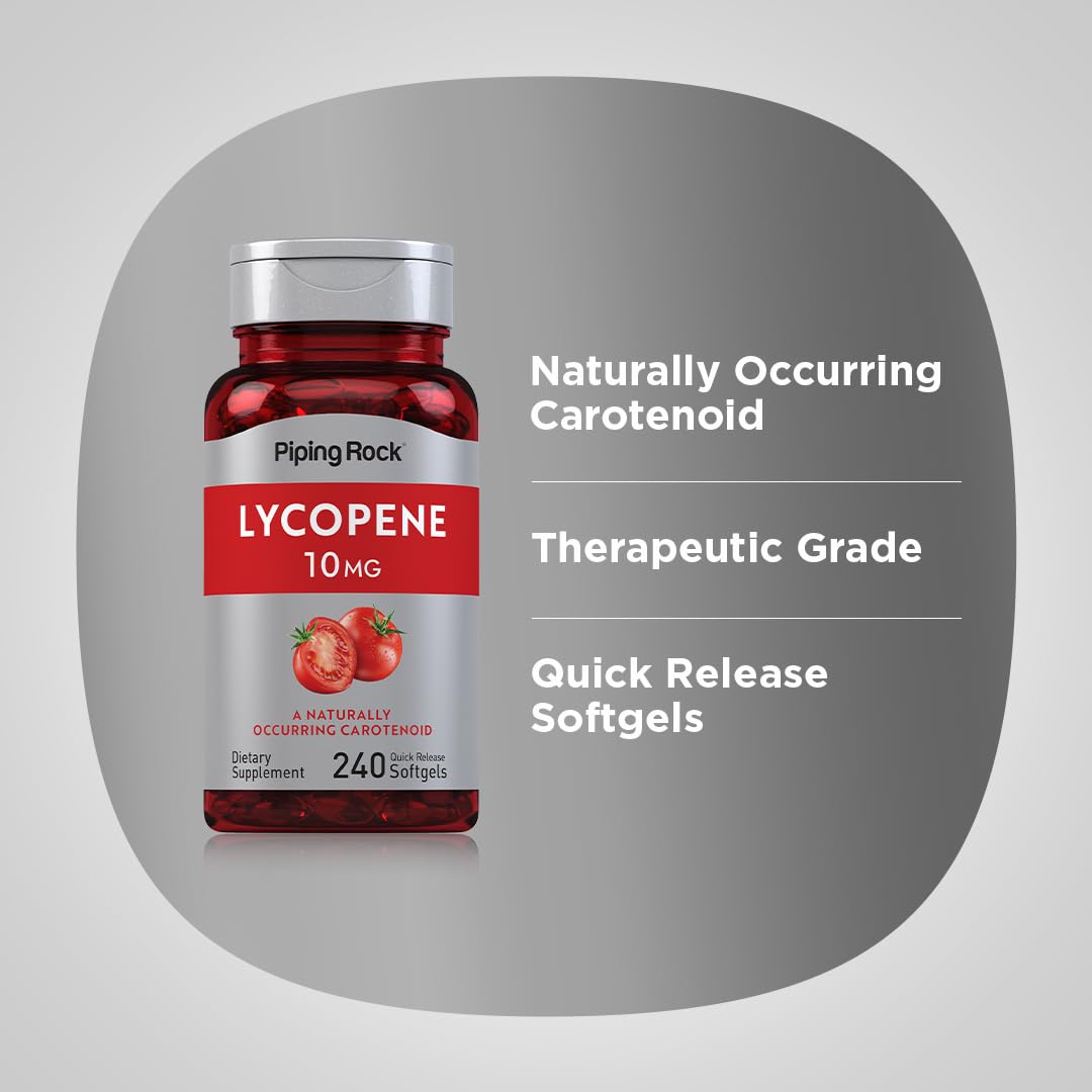 Piping Rock Lycopene 10mg Softgel Capsules 240