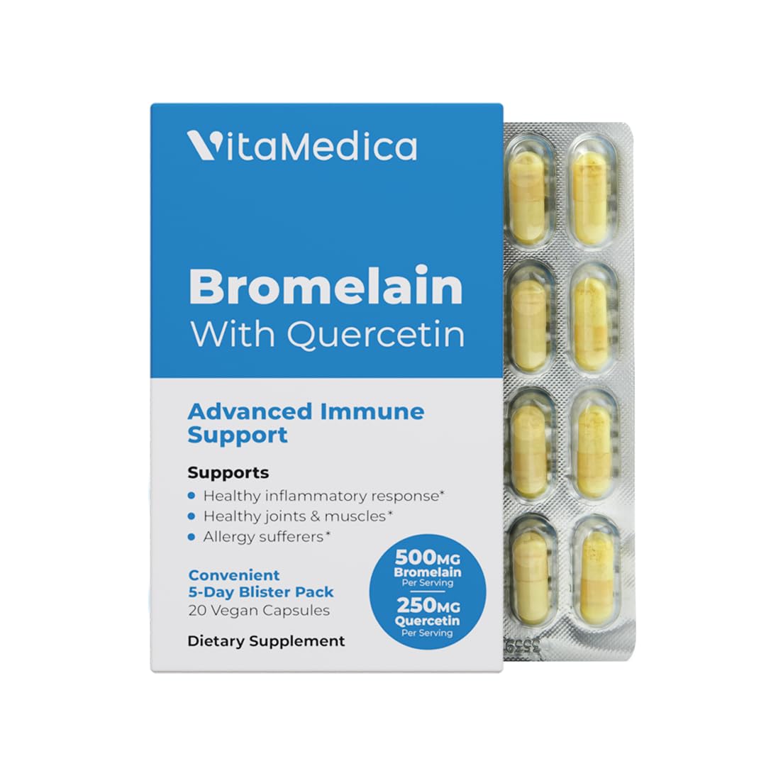 VitaMedica Bromelain & Quercetin Supplement 20 Capsules