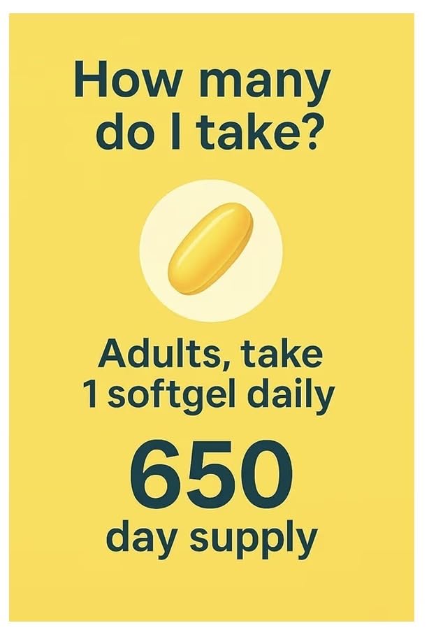 Generic Vitamin D3 25mcg (1000 IU) Softgels, 650 Count