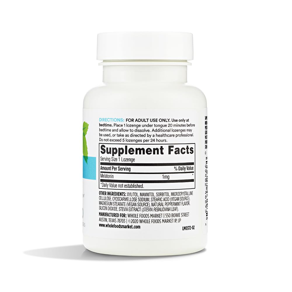 365 by Whole Foods Market Melatonin Lozenges 1mg Peppermint Flavor, 60 Count
