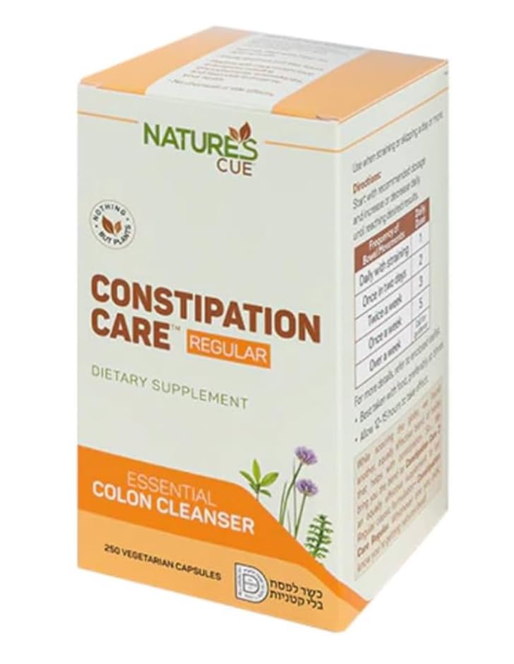 Natures's cue Kosher Occasional Constipation Care Regular Essential Colon Cleanser Capsules 250