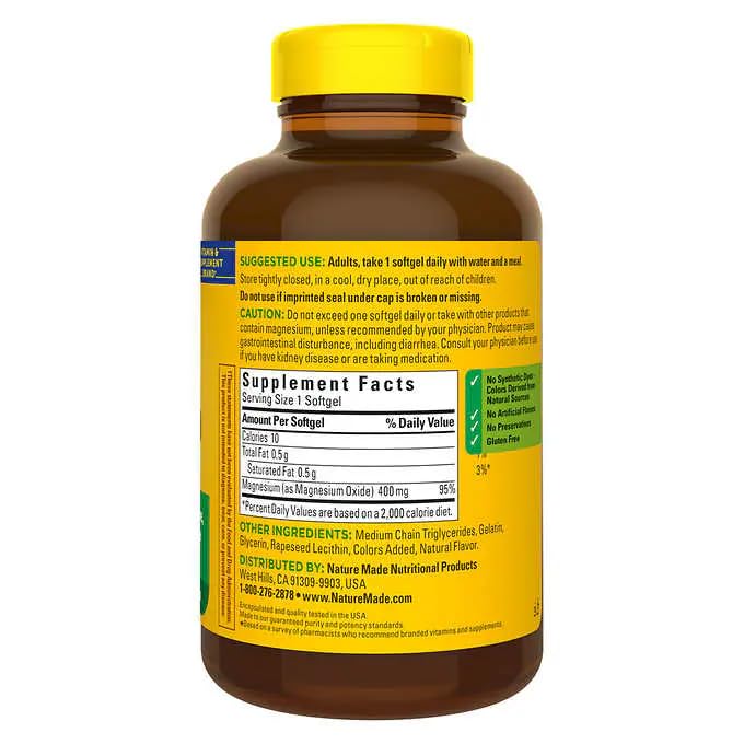 Nature Made Extra Strength Magnesium 400 mg Tablet, 180 Tablets