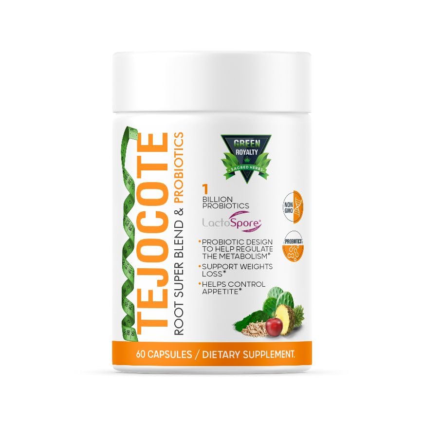 GREEN ROYALTY Tejocote Root Super Blend & Probiotics Weight Loss Premium Dietary Supplement Capsule 60 Count