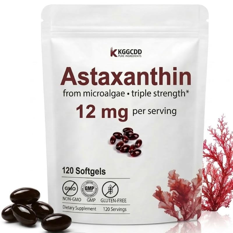 KGGCDD Astaxanthin Supplements 12mg Capsules 120