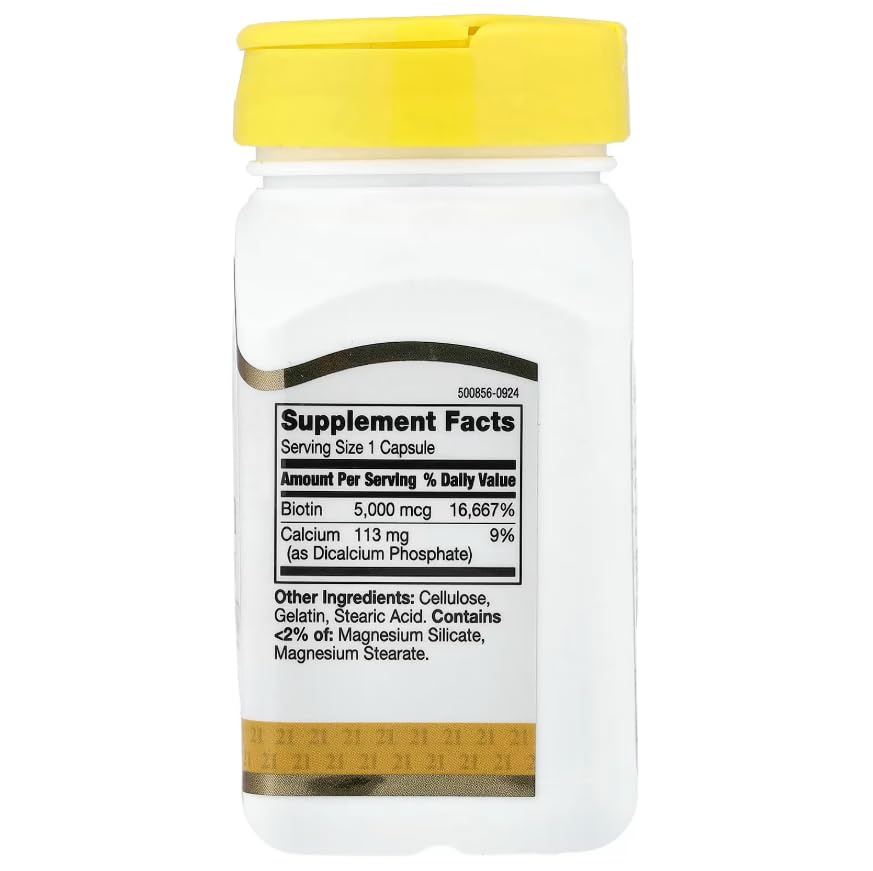 21st Century Biotin 5000 mcg Capsules, 330 Count