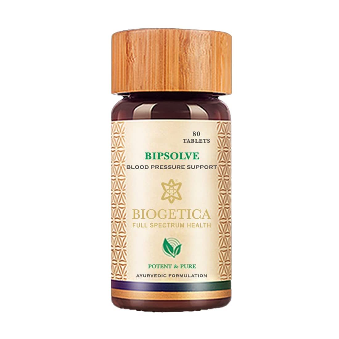 Biogetica Bipsolve Natural Heart Wellness Tablet - Daily Vascular Harmony & Systemic Balance Formula with Ayurvedic Arjuna, Amalaki & Garlic Extracts - Vegan Vitality, 80 Count