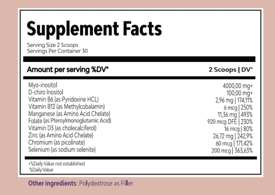 QSTA Myo-Inositol & D-Chiro Inositol Powder 4100mg (40:1 Ratio) – 9-in-1 Hormonal & Metabolic Support for Women, Inositol Powder Supplement, 6.34 Ounce