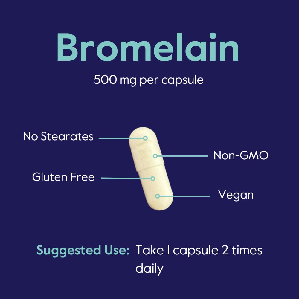 BESTVITE Bromelain 500mg (2400 GDU/Gram) Capsules, 120 Count