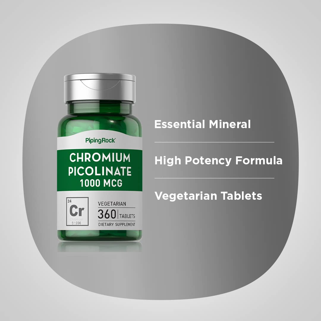 Piping Rock Chromium Picolinate 1000mcg Tablet 360 Tablets