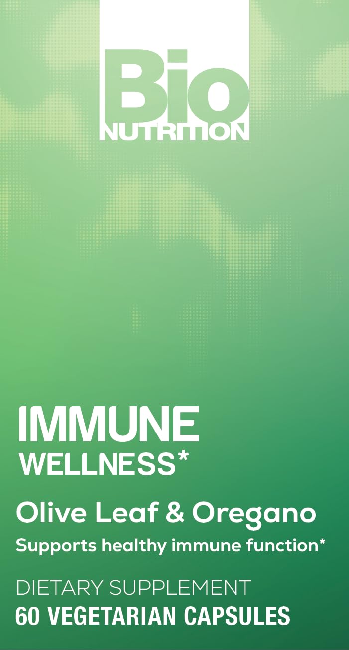 Bio Nutrition Immune Wellness Olive Leaf & Oregano Vegetarian Capsules 60 Count
