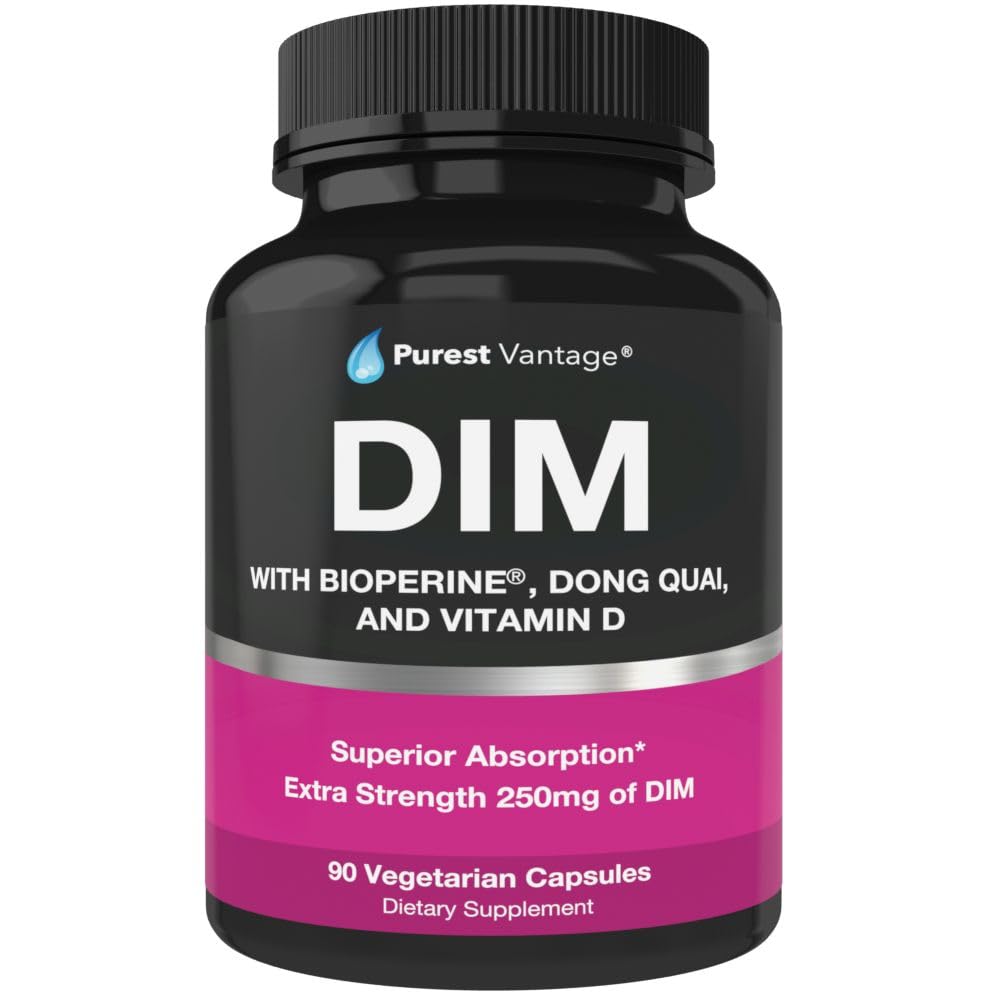 Purest Vantage DIM Supplement 250mg Diindolylmethane, 90 Capsules
