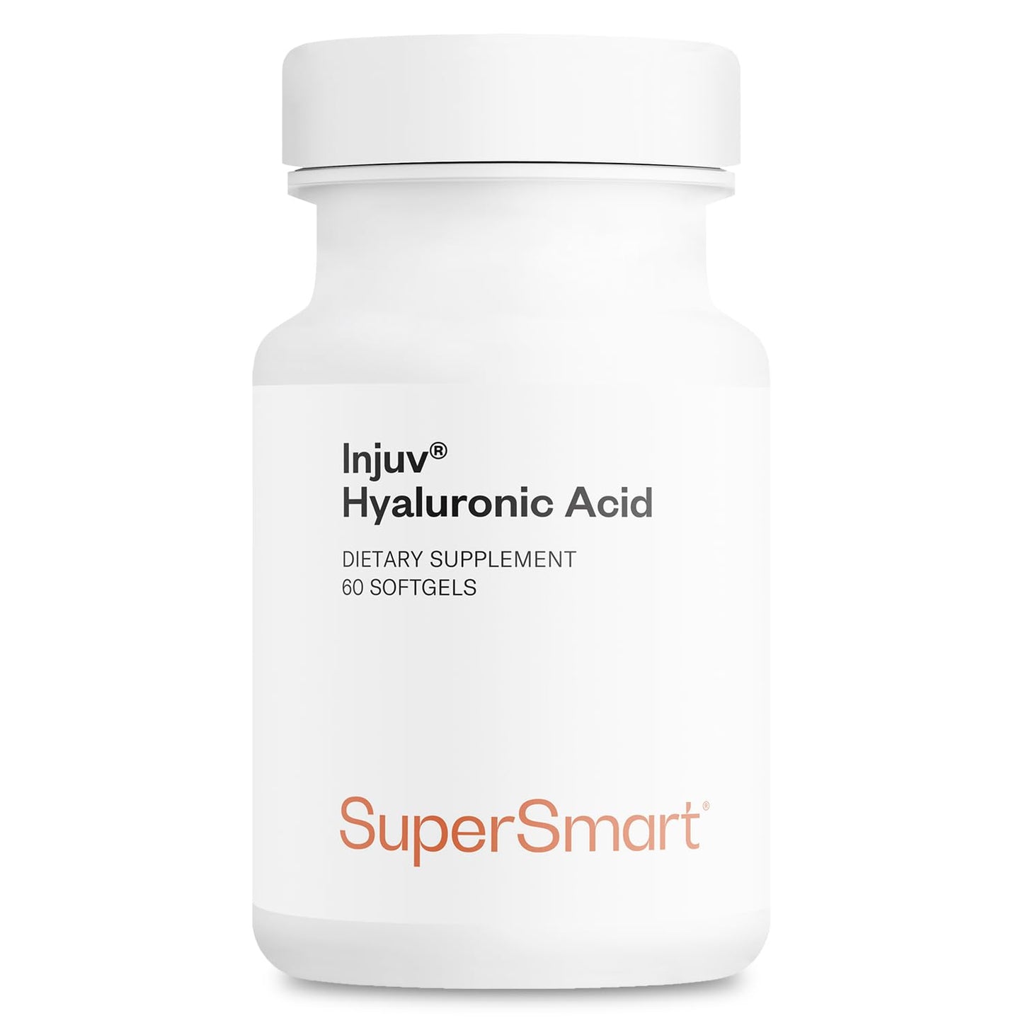 Supersmart Injuv Hyaluronic Acid 280mg per Day (Highly Bioavailable) - Patented Hyaluronic Acid HA Supplement - Skin & Joints, 60 Capsules