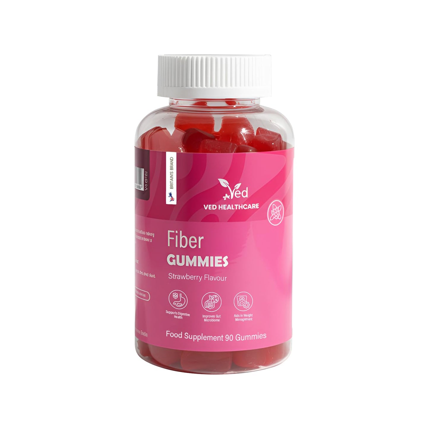 Ved Fiber Gummies Strawberry Flavour Gummy 90 Count