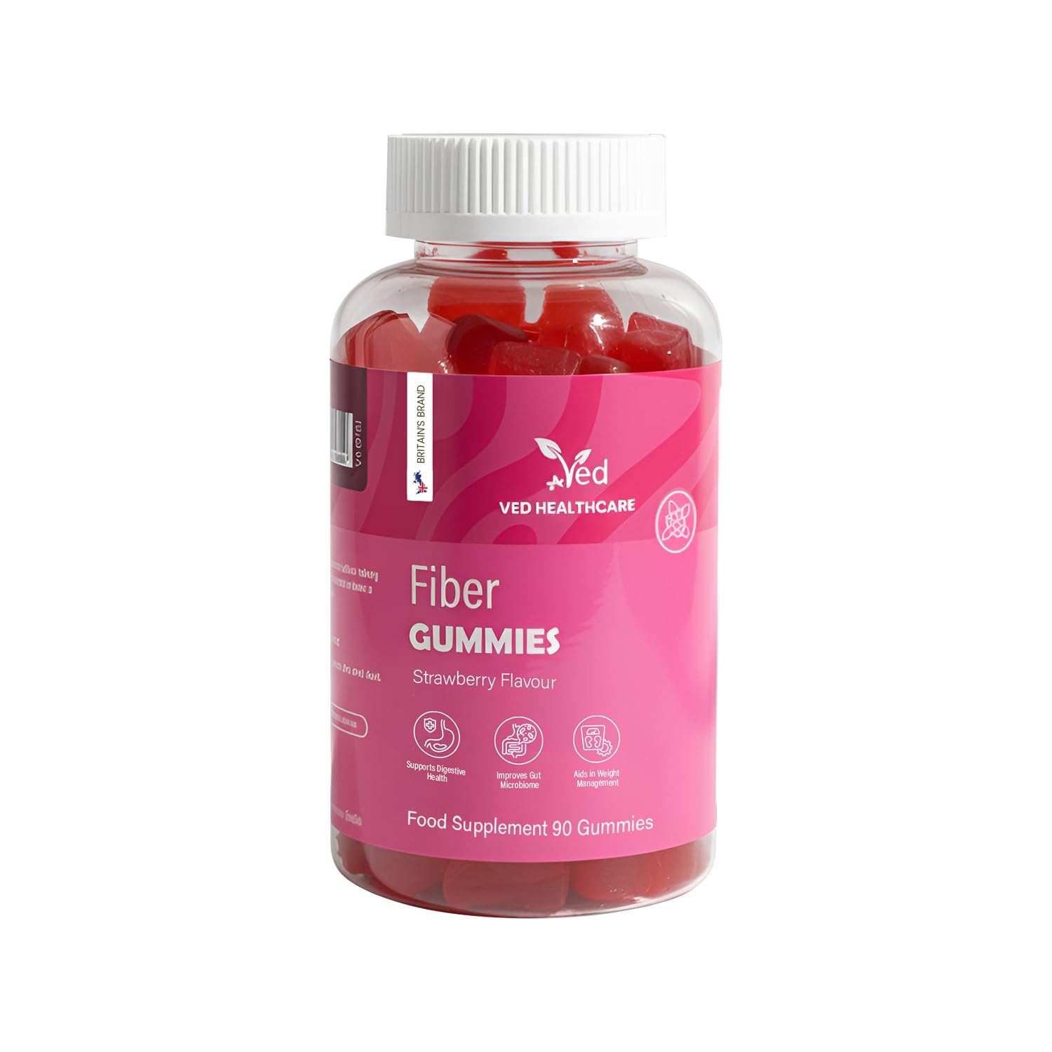 Ved Fiber Gummies Strawberry Flavour Gummy 90 Count