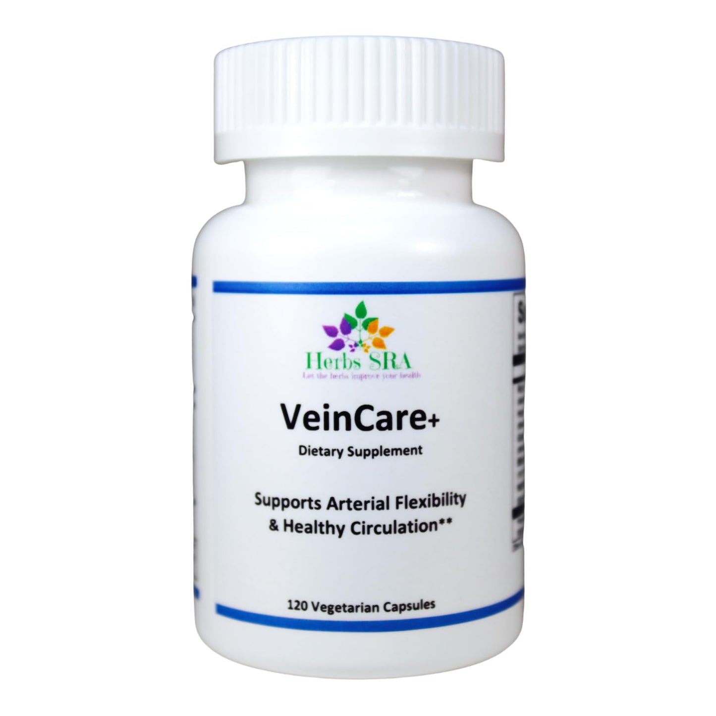 Herbs SRA VeinCare+ Circulation Support Supplement with Rutin, Horse Chestnut, Grape Seed & Bilberry Capsules, 120 Count