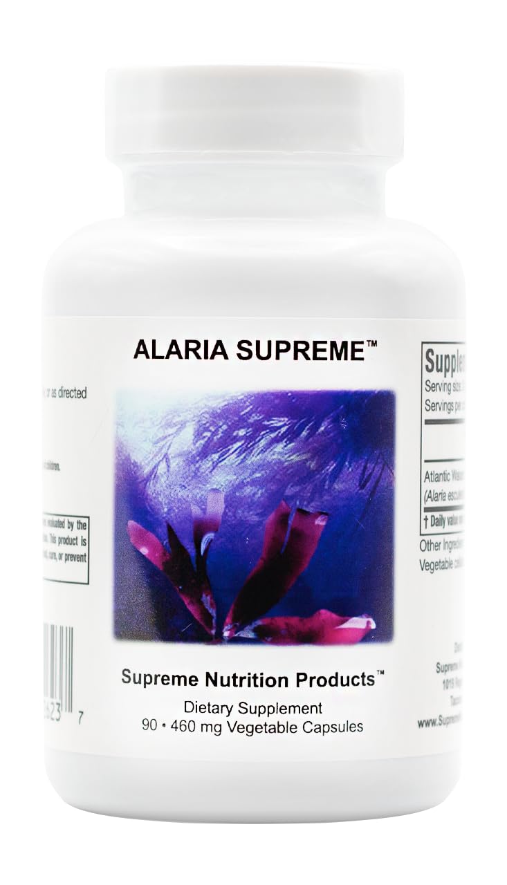 Supreme Nutrition Products Alaria Supreme Pure Atlantic Wakame Vegetarian Capsules, 90 Count