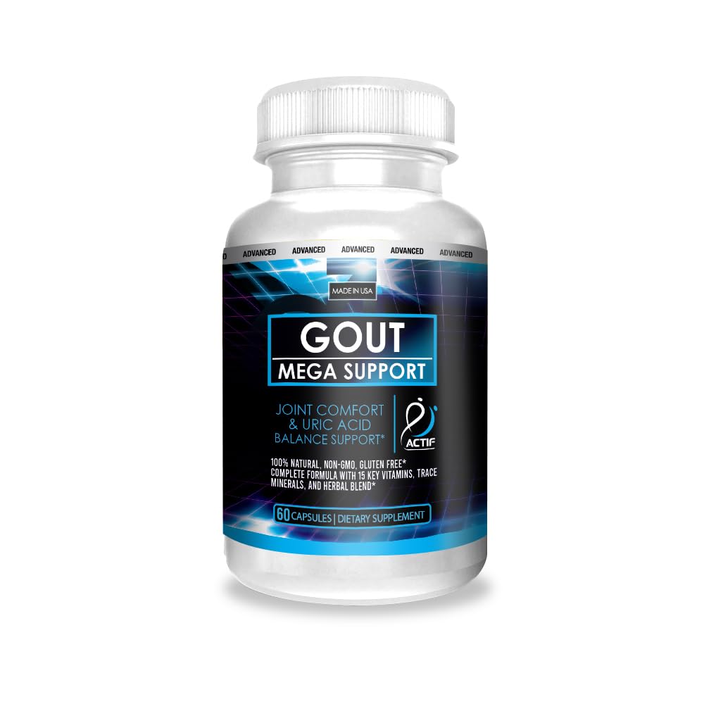 ACTIF Gout Mega Support with 15 Advanced Factors, 60 Capsules