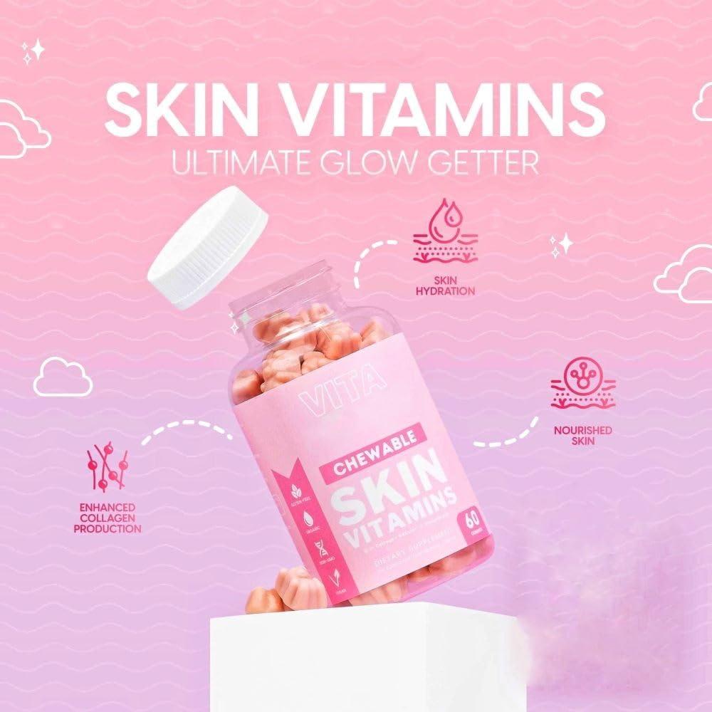 Generic Vita Skin Vitamins Collagen Gummies Type 1 & 3 Peptides, 60 Gummies