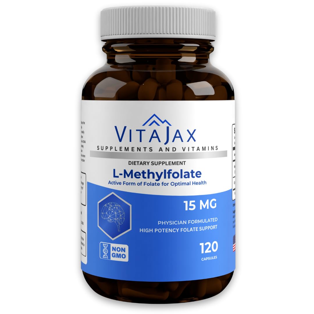 VITAJAX L-Methylfolate 15 mg Capsule, 120 Count