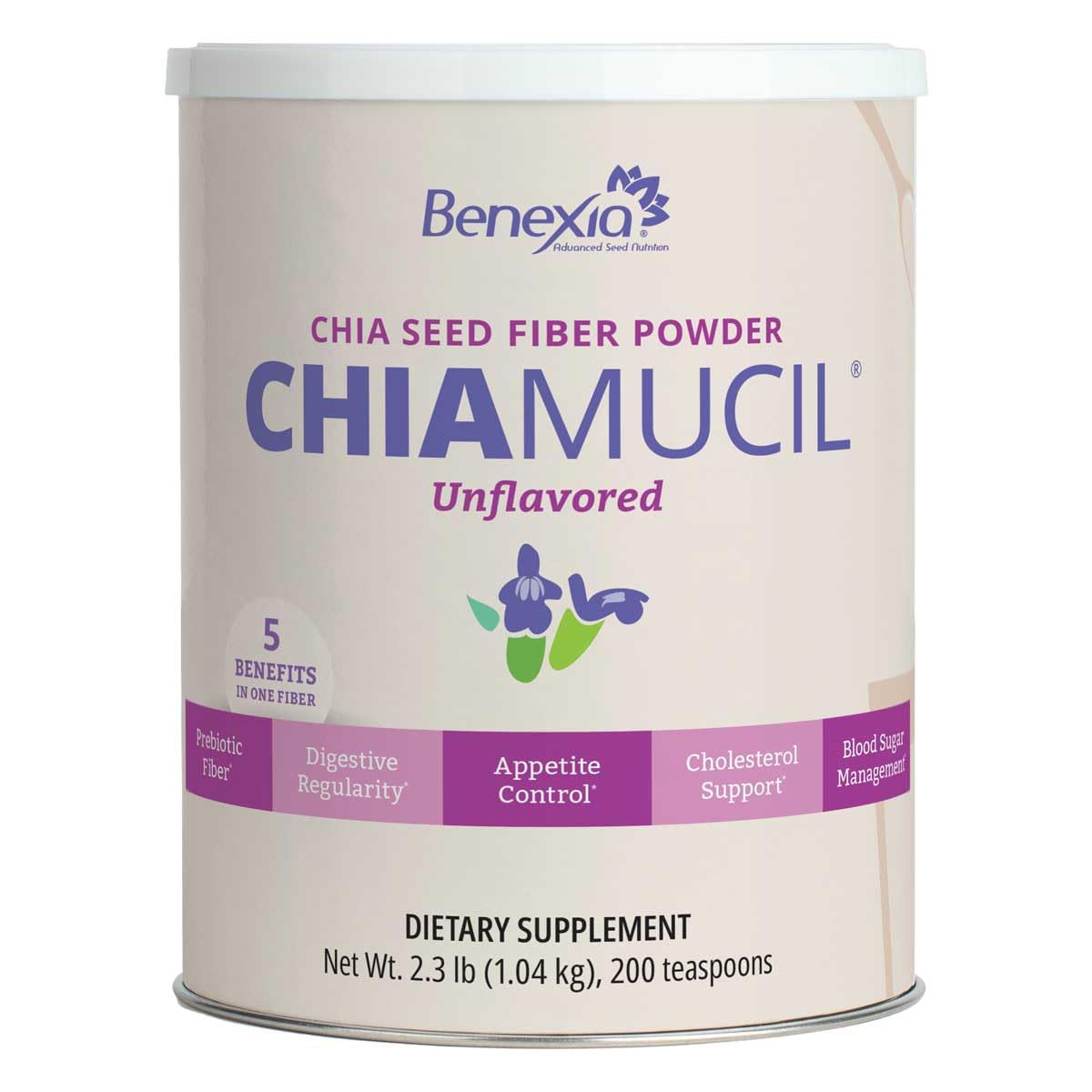 BENEXIA Chiamucil Prebiotic Chia Fiber Powder & Inulin, 36.7