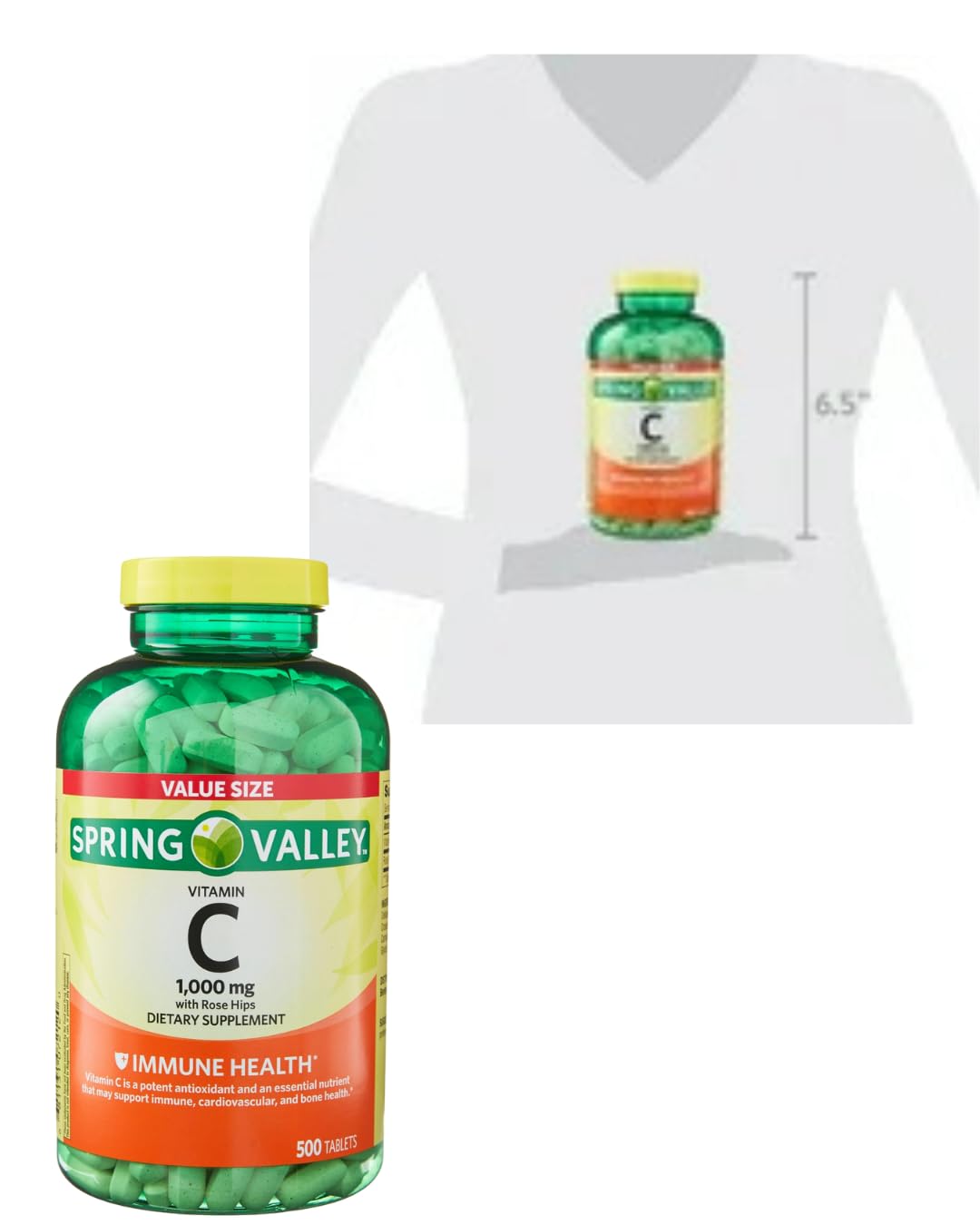 Generic Vitamin C 1000mg with Rose Hips,  (500 Tablets)