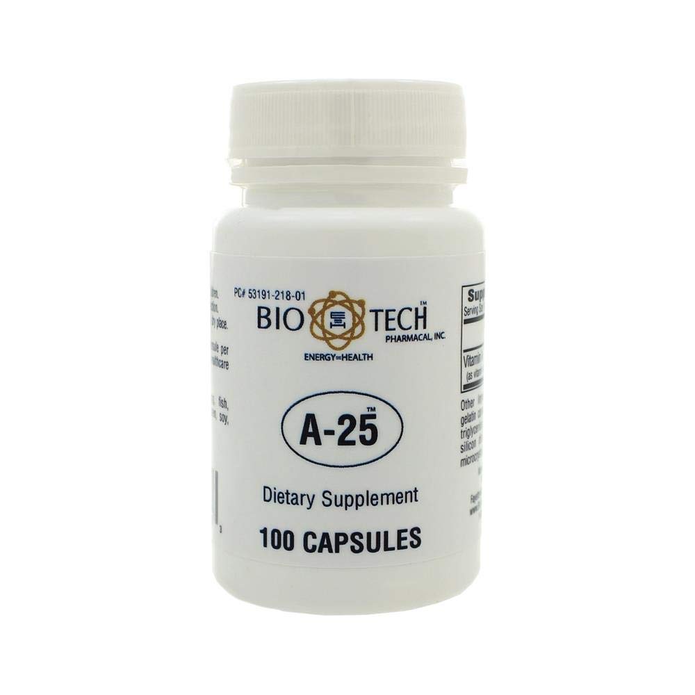 Bio-Tech Pharmacal A-25 Vitamin A 25,000 IU, 100 Capsules