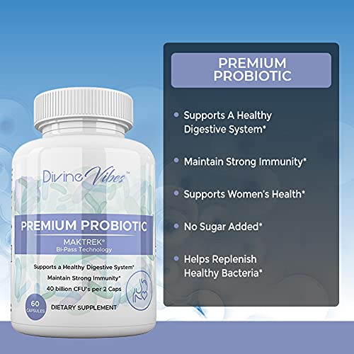 Divine Vibes Probiotics 40 Billion CFU, 60 Capsules