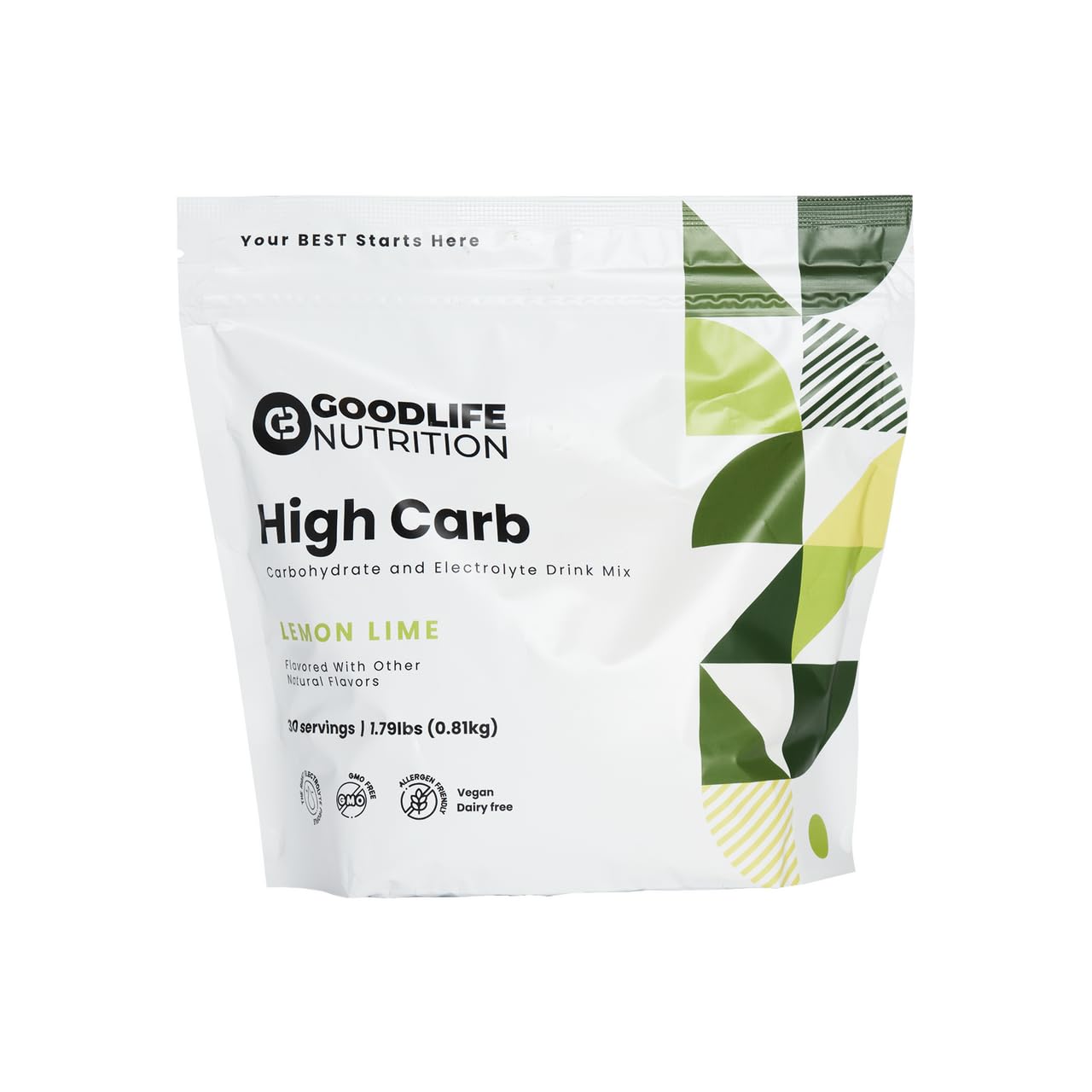 GOODLIFE Nutrition High Carb Endurance Sport Fuel - Carbohydrates and Electrolytes - Naturally Flavored Lemon Lime Powder 28.6 oz
