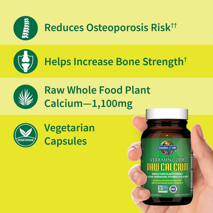 Garden of Life Raw Calcium Supplement for Women and Men Capsules, 120 Capsules