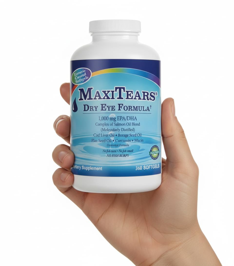 MaxiTears Dry Eye Supplement Softgels 360 Count