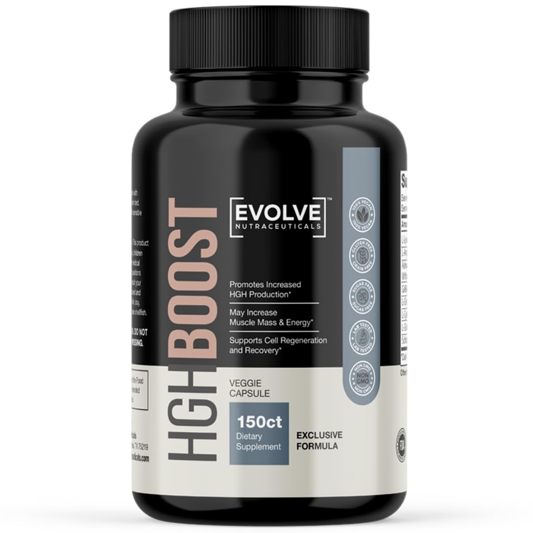 Evolve Nutraceuticals HGH Booster 2X Strength Capsule, 150 Count