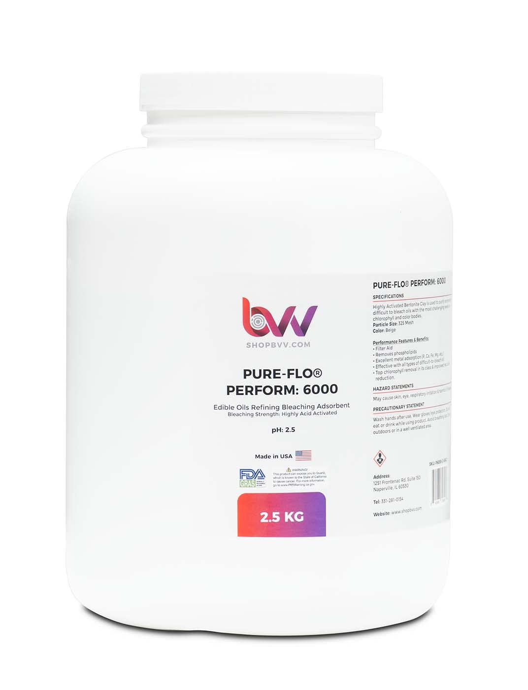 BEST VALUE VACS BVV Pure-Flo Perform 6000 Highly Activated Bleaching & Decolorizing Bentonite Powder 88.1849