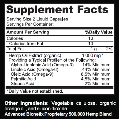 Advanced Bionetix True Hemp Oil Blend 60 Softgels