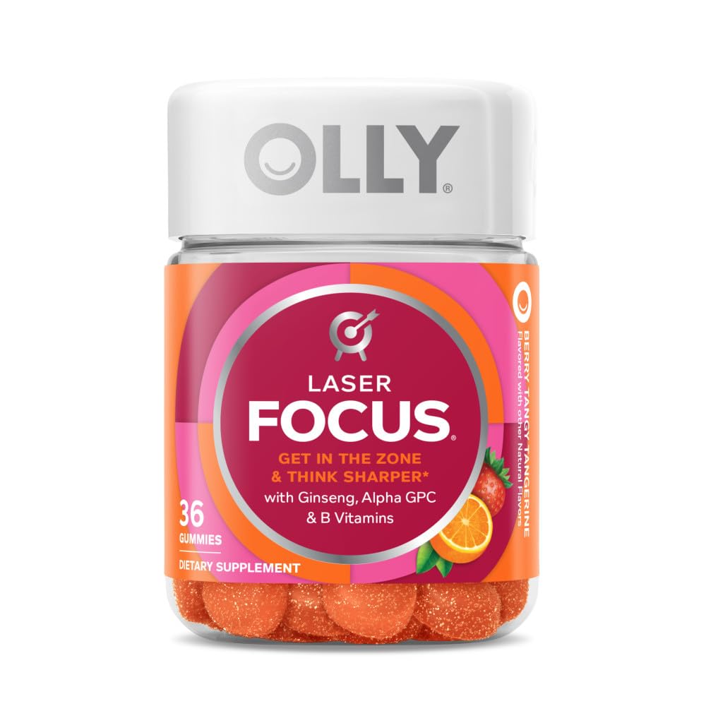 OLLY Ultra Strength Goodbye Stress Softgels & Laser Focus Gummies Brain Support Bundle, 96 Count
