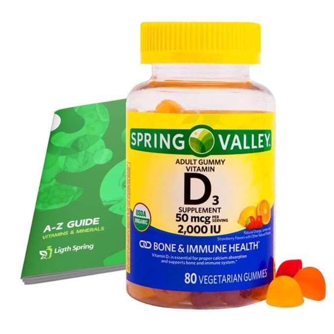 LightSpring Vitamin D3 Gummy 2000 IU, 80 Count