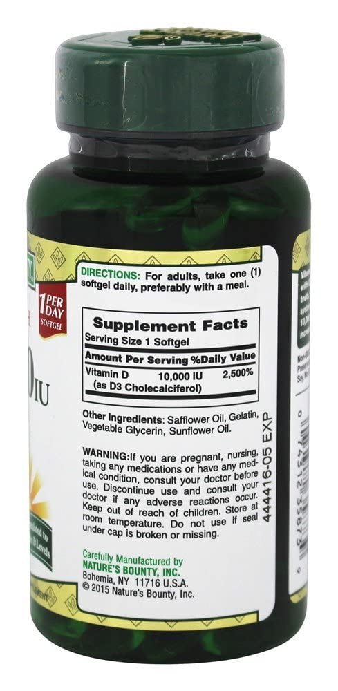 Nature's Bounty D3-10,000 IU Softgels 144