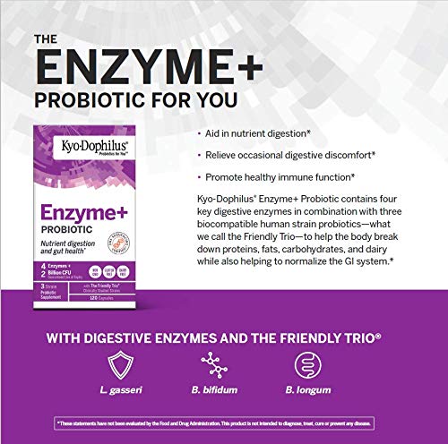 Kyolic Kyo-Dophilus Enzyme+ Probiotic, 120 Capsules