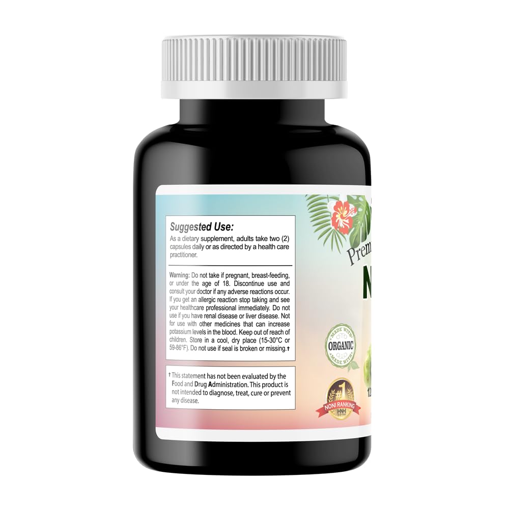 Dr.K&C Premium Organic Noni 1000mg Capsules, 360 Count