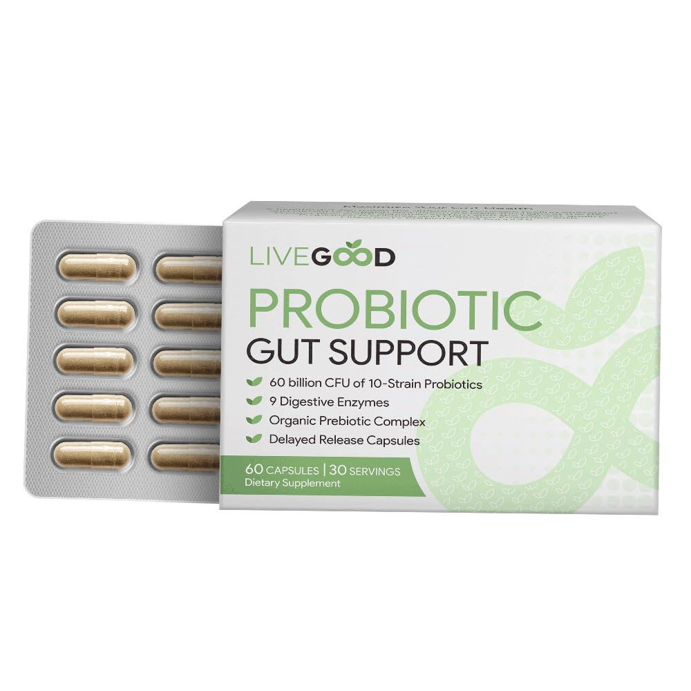 LIVEGOOD Probiotic Gut Support Capsule 60 Count