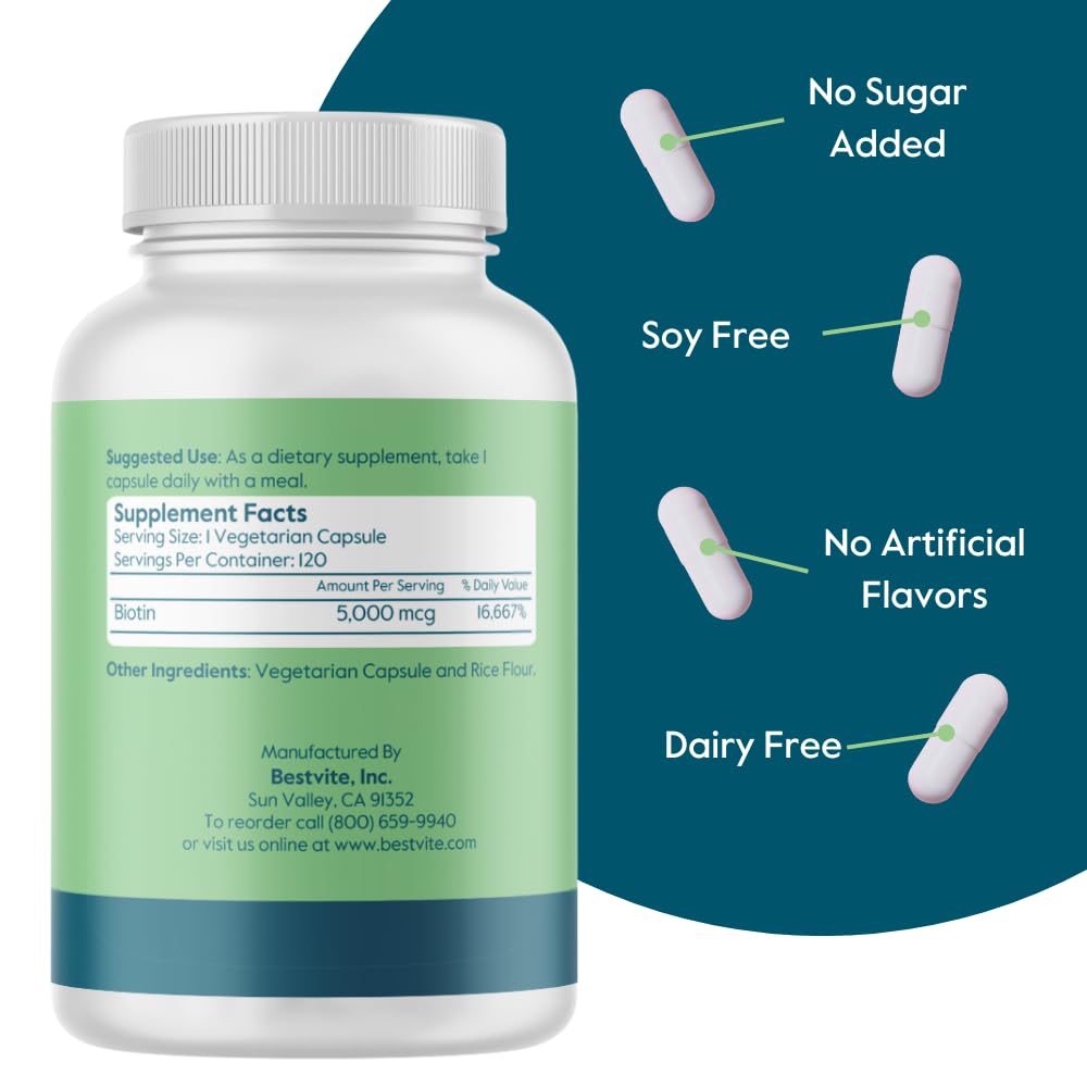 BESTVITE Biotin 5000mcg Capsules 240