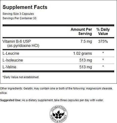 Swanson BCAA Branched-Chain Amino Acids Capsules 100 Count