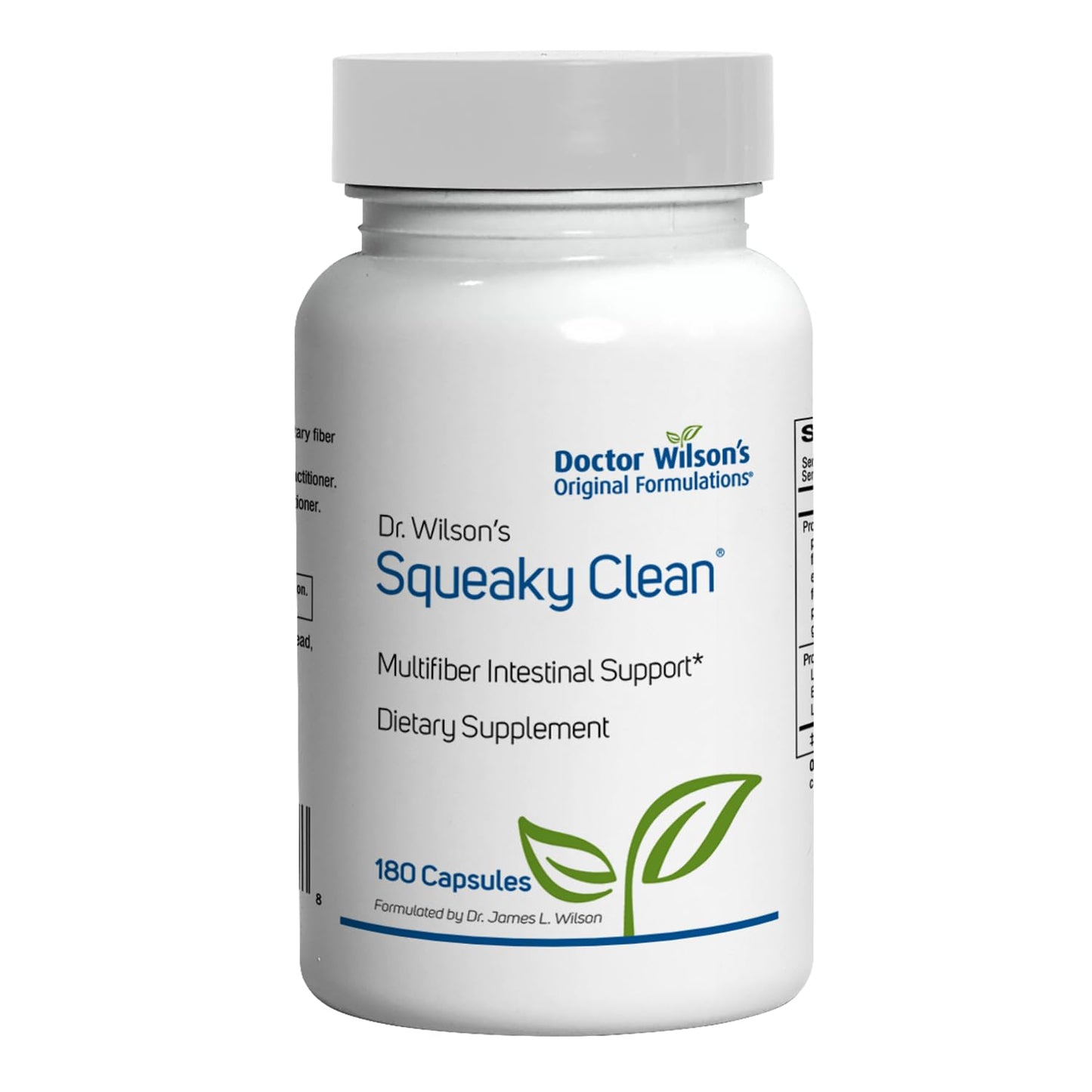 Doctor Wilson's Original Formulations Squeaky Clean Gut and Digestive Support with Fiber, Probiotics, Enzymes and More Capsules 180