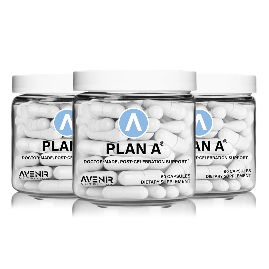 Avenir Nutrition Plan A Post-Celebration Relief & Morning Restore Electrolyte for Dehydration & Headache Support Dihydromyricetin DHM & L-Cysteine Capsules 135