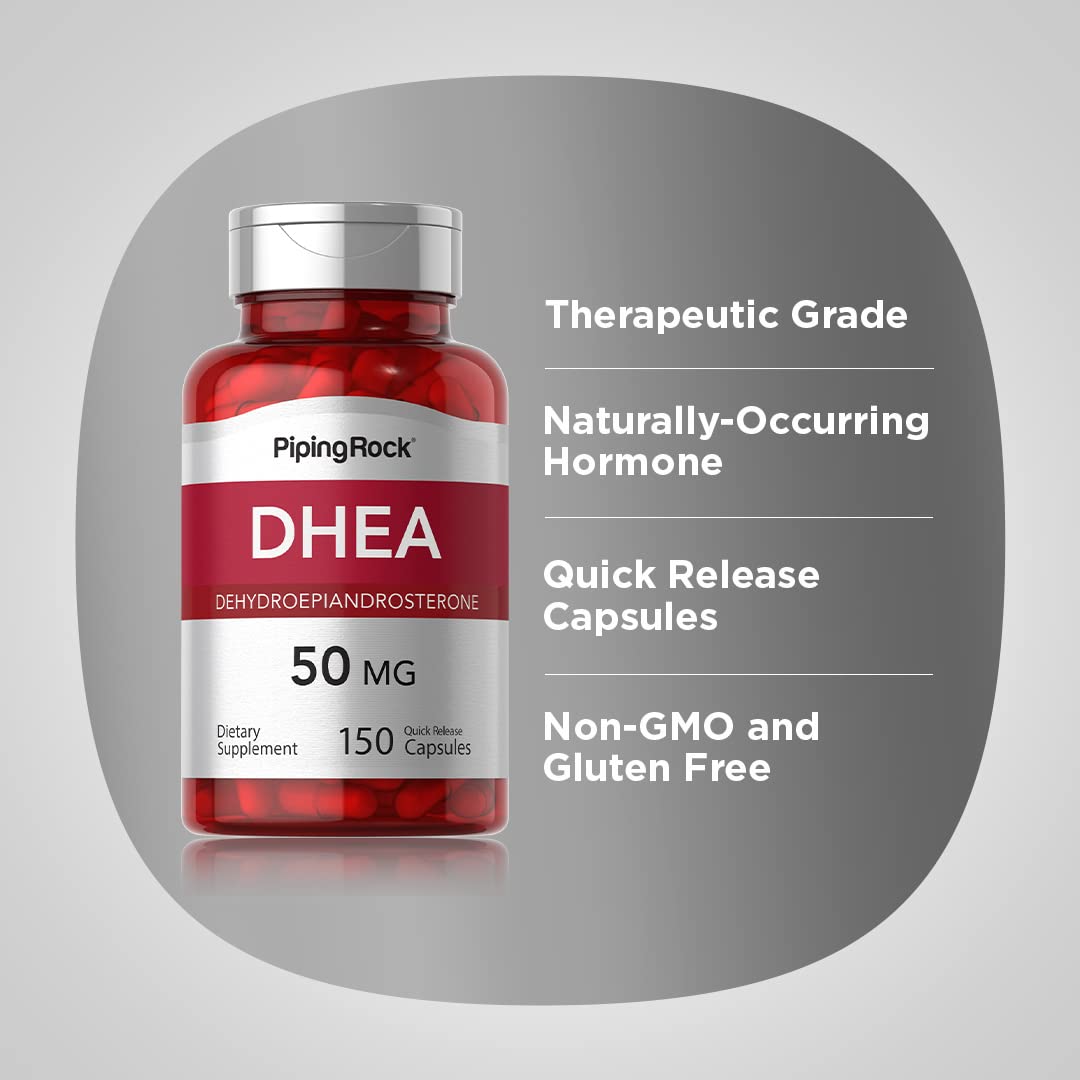 Piping Rock DHEA 50 mg Capsules, 150 Count