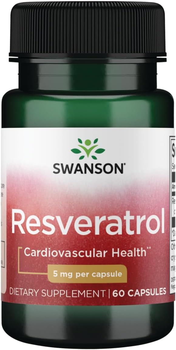 Swanson Resveratrol Polygonum Cuspidatum Extract 5 Milligrams 60 Capsules