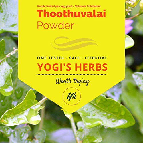YOGIS HERBS Thoothuvalai Powder, Solanum trilobatum / Purple-Fruited Pea Eggplant — Traditional Tamil Siddha Herb for Daily Wellness, Respiratory Comfort & Seasonal Routines — Single-Ingredient, 16 oz